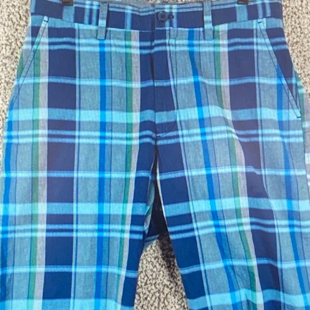 Nautica Blue Plaid Cargo Shorts